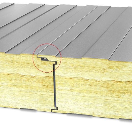 Mineral wool with hidden fastening